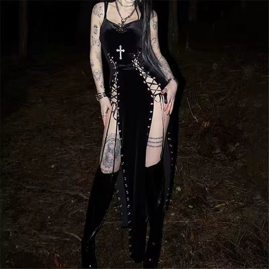 IMSTARPRETTY™ Very sexy black dress (gothic style)
